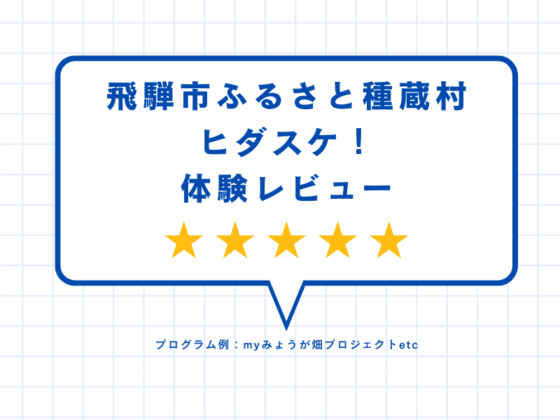 飛騨市ふるさと種蔵村ヒダスケ！の体験レビュー